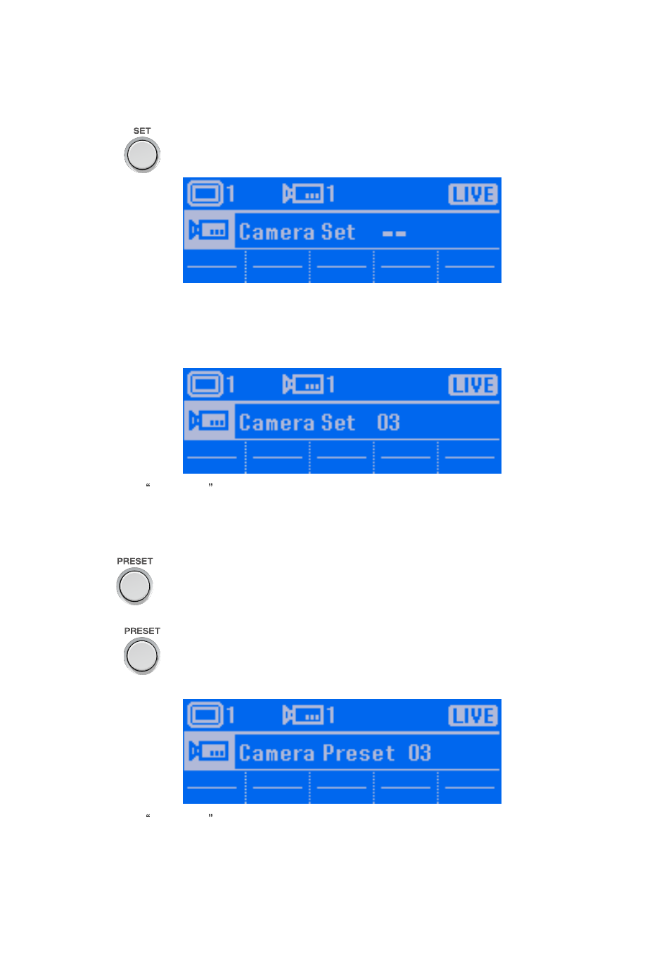 Setup preset position and use preset, Setup preset position, Using the preset button | Chapter 2.9.4 | AVer System Contrll Pro User Manual (NV version) User Manual | Page 36 / 88