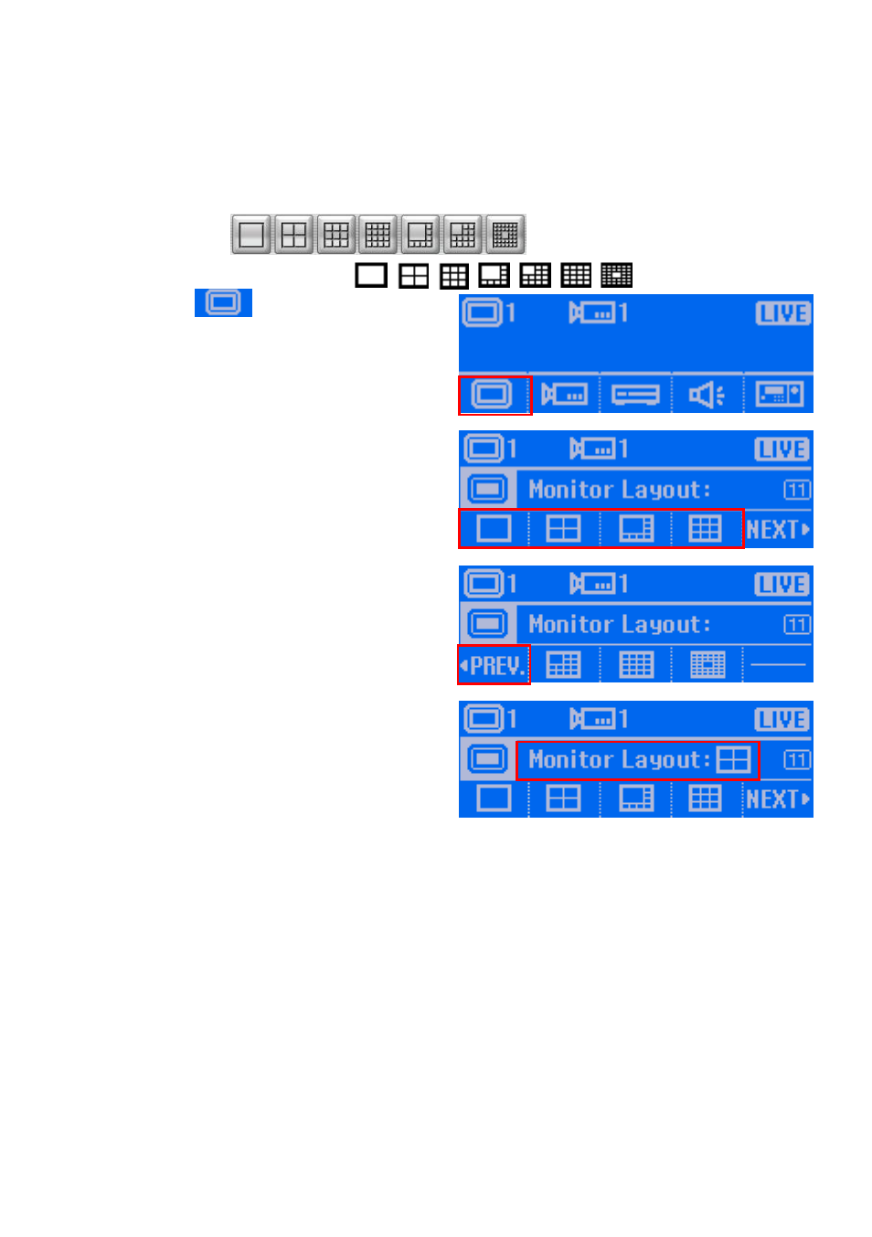 10 functions in preview mode, Select a monitor layout | AVer System Contrll Pro User Manual (NV version) User Manual | Page 40 / 88