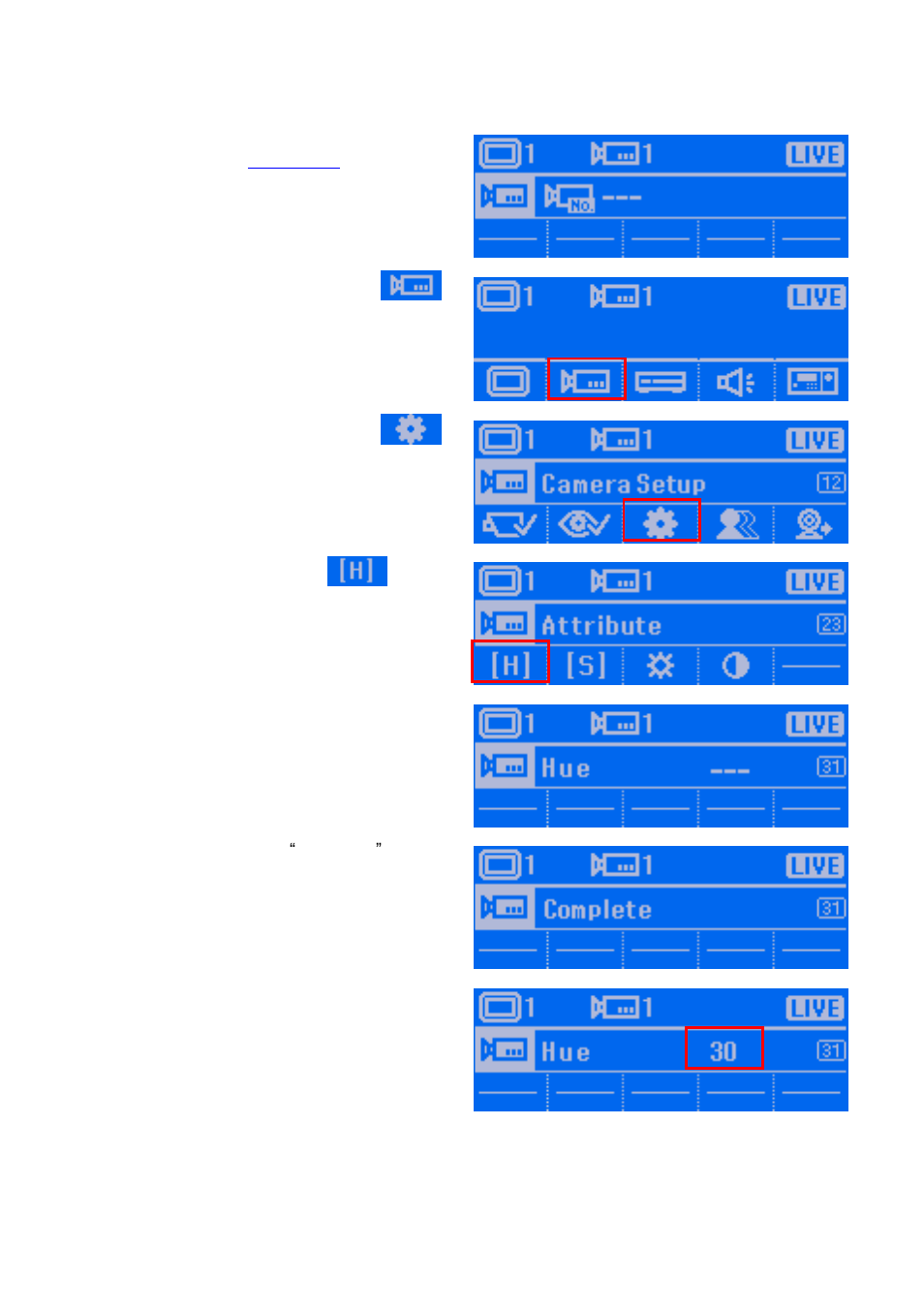 Adjusting the hue | AVer System Contrll Pro User Manual (NV version) User Manual | Page 43 / 88