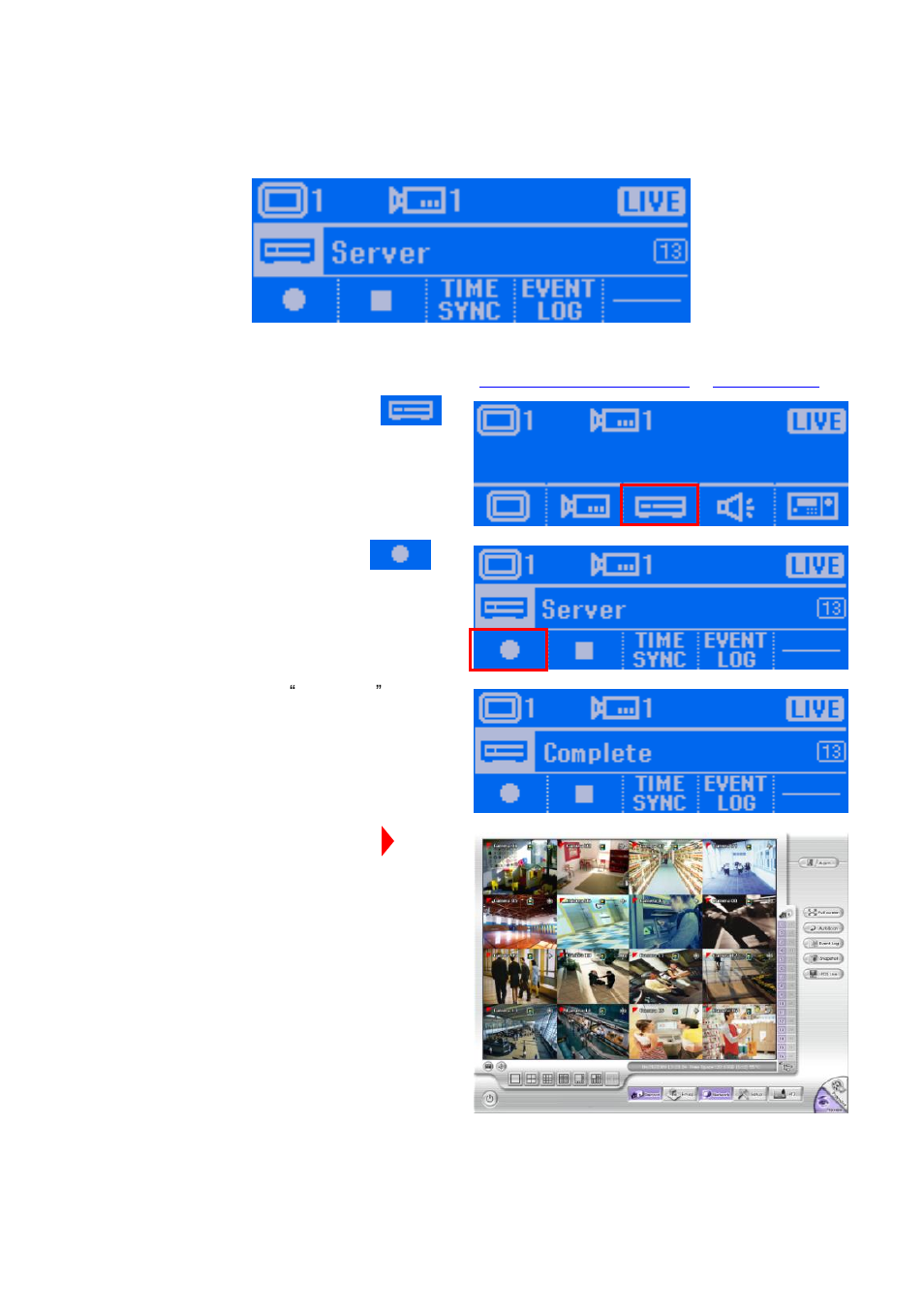 Server setup, Start recording | AVer System Contrll Pro User Manual (NV version) User Manual | Page 48 / 88