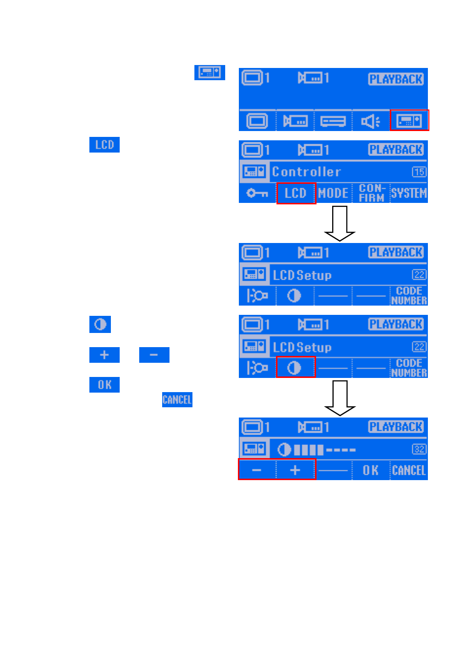 Adjusting the contrast of lcd screen | AVer System Contrll Pro User Manual (NV version) User Manual | Page 73 / 88