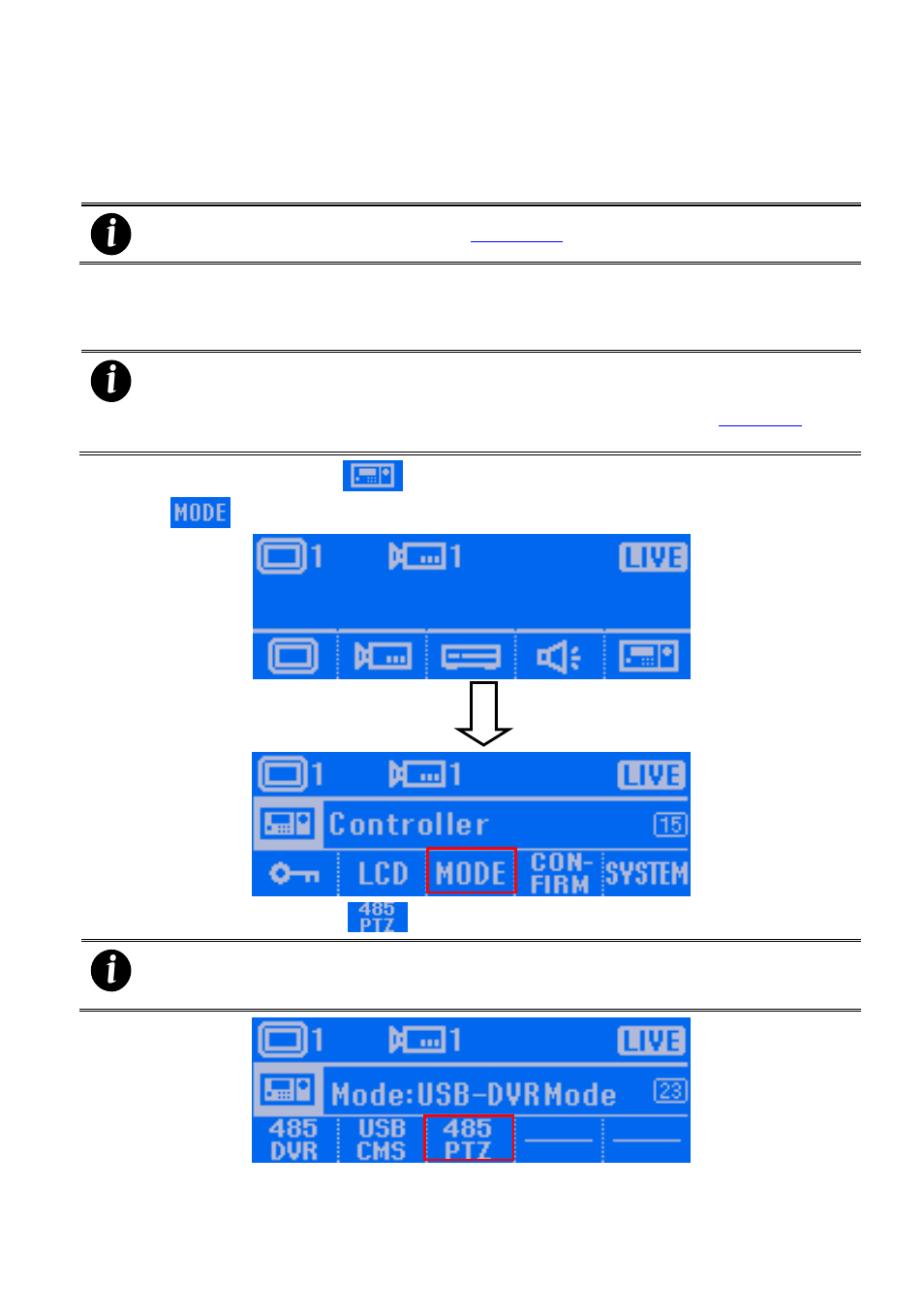 Chapter 3, Operating in ptz 485 mode, 1 switching to the ptz 485 mode | Chapter 3 operating in ptz 485 mode | AVer System Contrll Pro User Manual (NV version) User Manual | Page 76 / 88