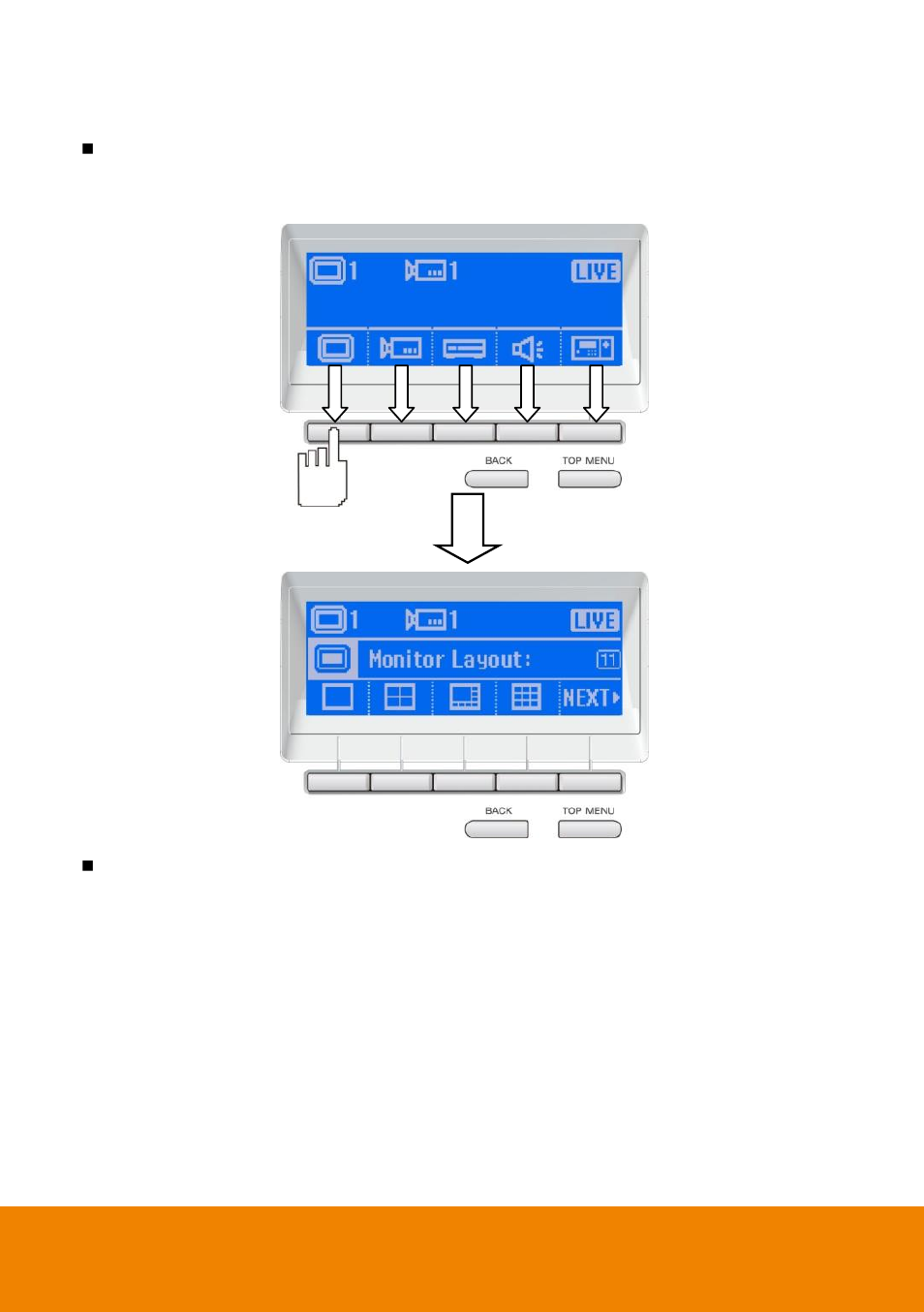 Vi. operating the lcd menu | AVer System Contrll Pro quick guide User Manual | Page 16 / 23