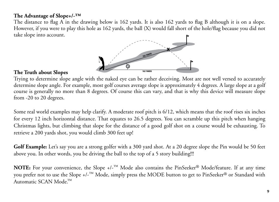 Mode also contains the pinseeker, Or standard with automatic scan mode | Bushnell 20 5105 User Manual | Page 11 / 88