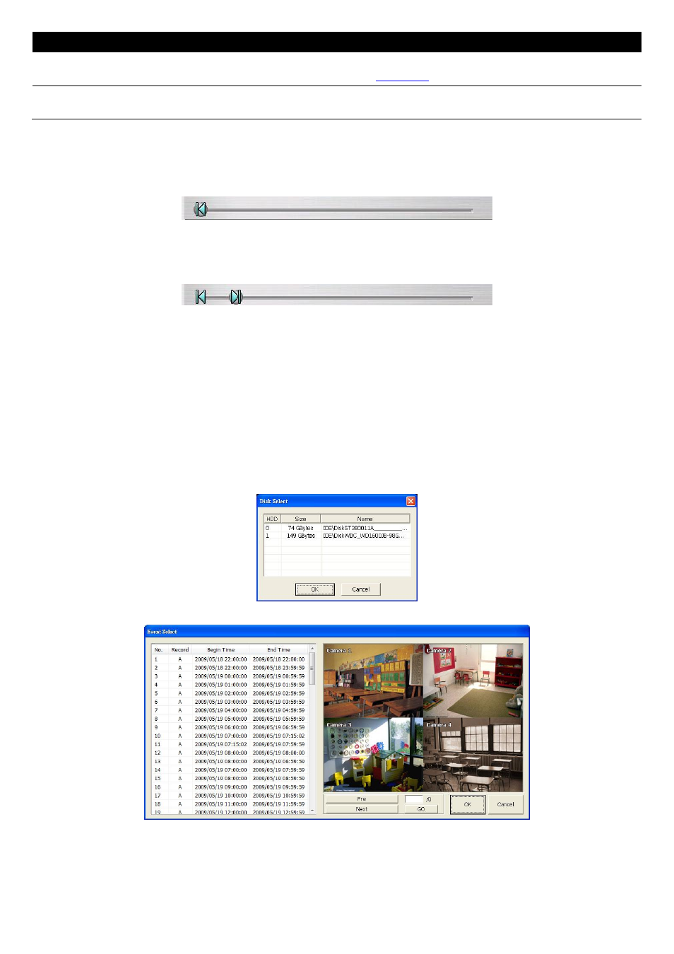 Chapter431, Chapter432, To cut and save the portion of the recorded video | Playback dvr recorded file from hard disk, Chapter 4.3.2, Chapter 4.3.1, 2 playback dvr recorded file from hard disk | AVer EB3004 NET & NET+ User Manual | Page 50 / 89