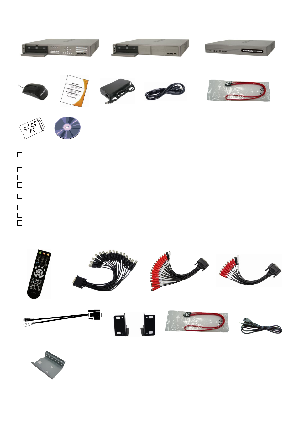 Exr5008/exr5016 series, Optional accessories, 6 optional accessories | AVer EXR5016_series user manual User Manual | Page 13 / 186