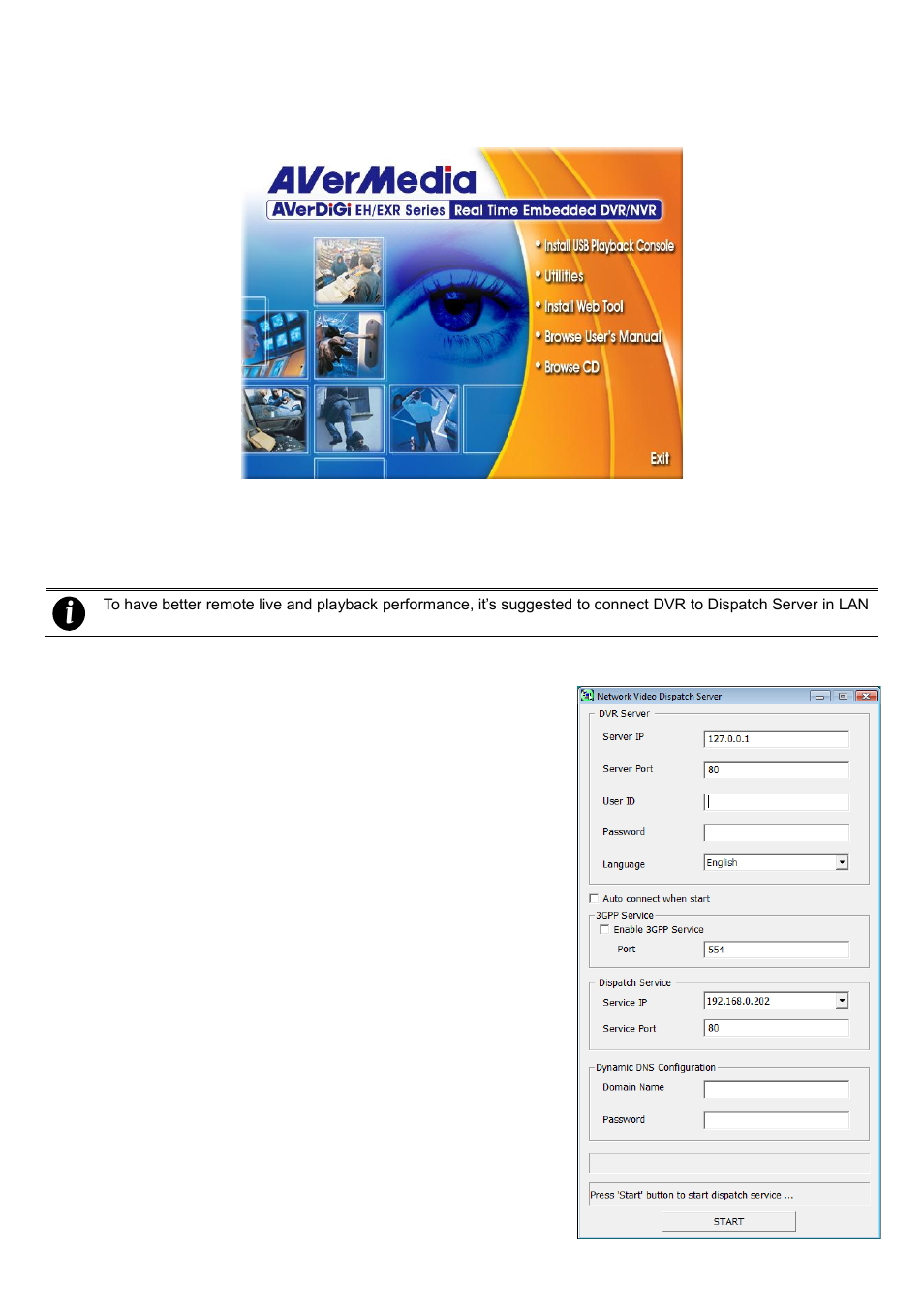 Chapter 8, Using the web tools, Dispatch server | To run dispatch program, Chapter 8 using the web tools, 1 dispatch server, 1 to run dispatch program | AVer EXR5016_series user manual User Manual | Page 159 / 186