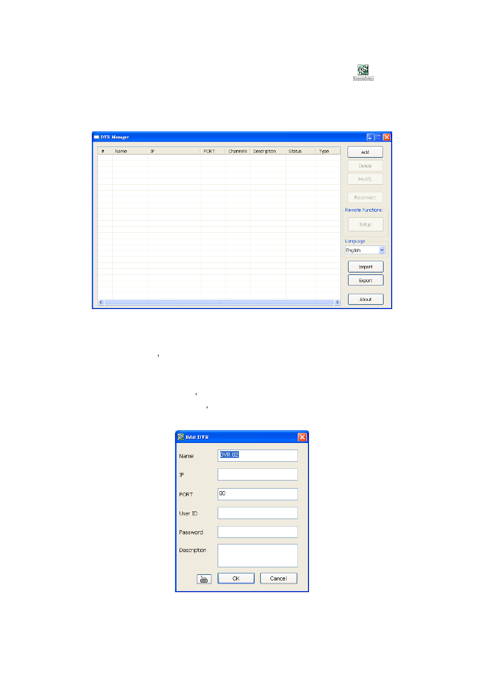 Remote setup, To add dvr server, 2 remote setup | 1 to add dvr server | AVer EXR5016_series user manual User Manual | Page 160 / 186