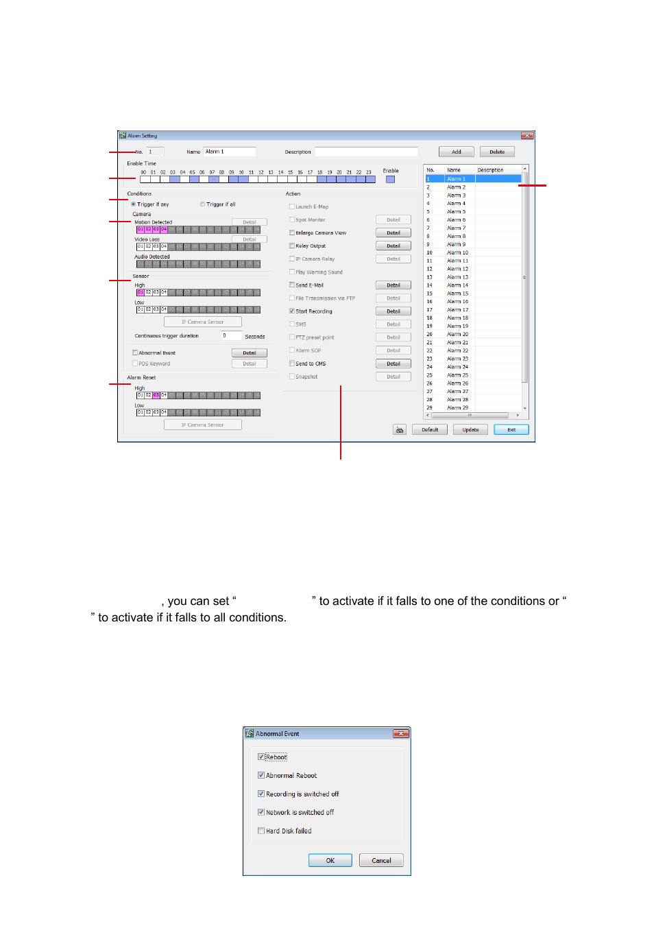 Alarm setting, 5 alarm setting | AVer EXR6004-WiFi User Manual | Page 103 / 111