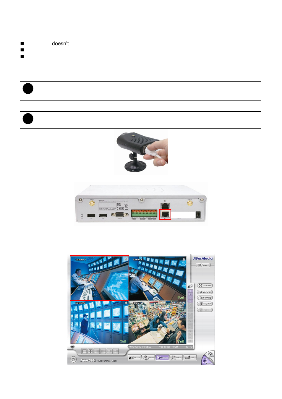 Connecting ip camera through the ethernet cable, 2 connecting ip camera through the ethernet cable | AVer EXR6004-WiFi User Manual | Page 17 / 111