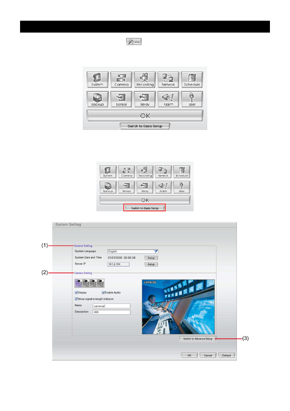 Customizing the dvr system, Basic setup mode, Chapter 3 | Chapter 3 customizing the dvr system | AVer EXR6004-WiFi User Manual | Page 27 / 111