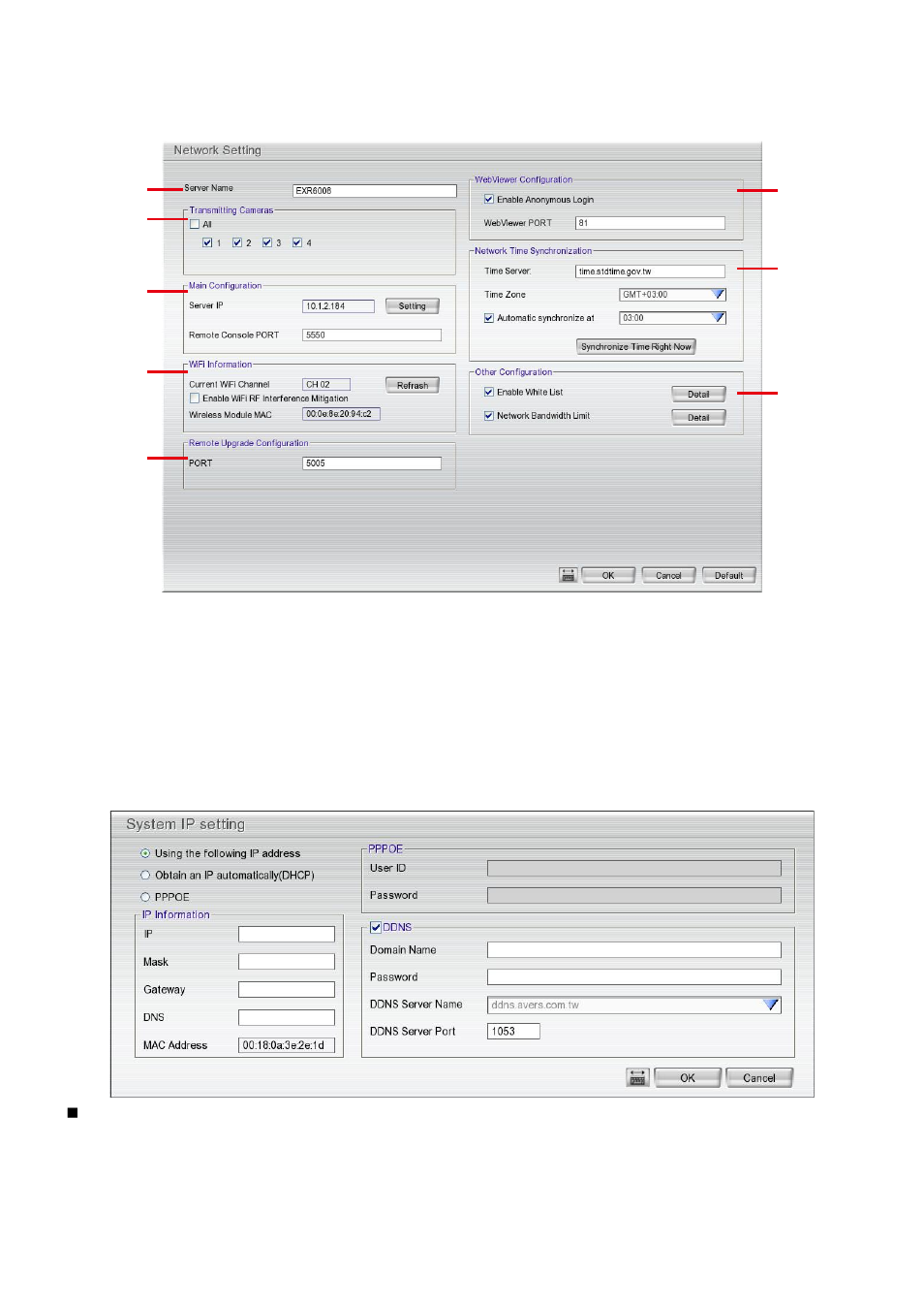Network setup | AVer EXR6004-WiFi User Manual | Page 37 / 111