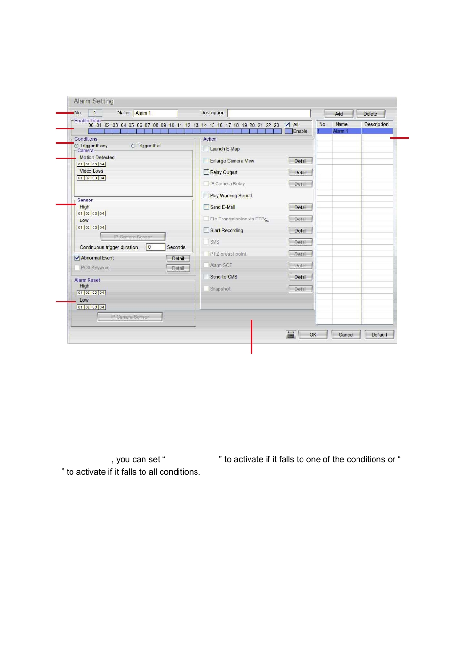 Alarm setting | AVer EXR6004-WiFi User Manual | Page 48 / 111