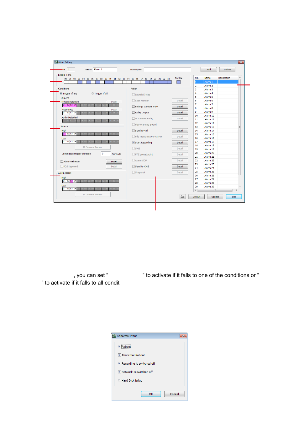 Alarm setting, 5 alarm setting | AVer EXR6004-WiFi User Manual | Page 73 / 111