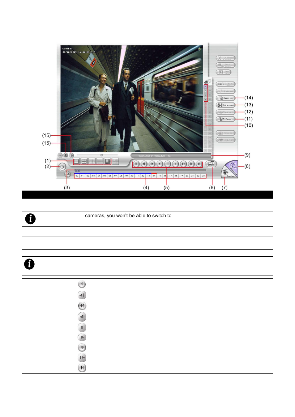 Familiarizing the buttons in realtime playback, 2 familiarizing the buttons in realtime playback | AVer EXR6004-WiFi User Manual | Page 83 / 111