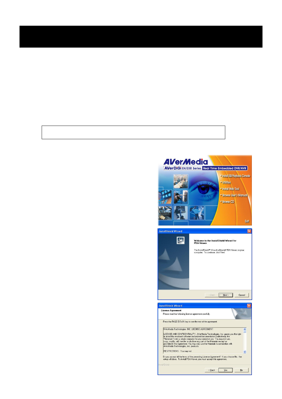 Using handyviewer to access dvr server, Using pdaviewer to access dvr server, To install pdaviewer thru activesync | Chapter 7, Chapter 7 using handyviewer to access dvr server, 1 to install pdaviewer thru activesync | AVer EXR6004-WiFi User Manual | Page 86 / 111