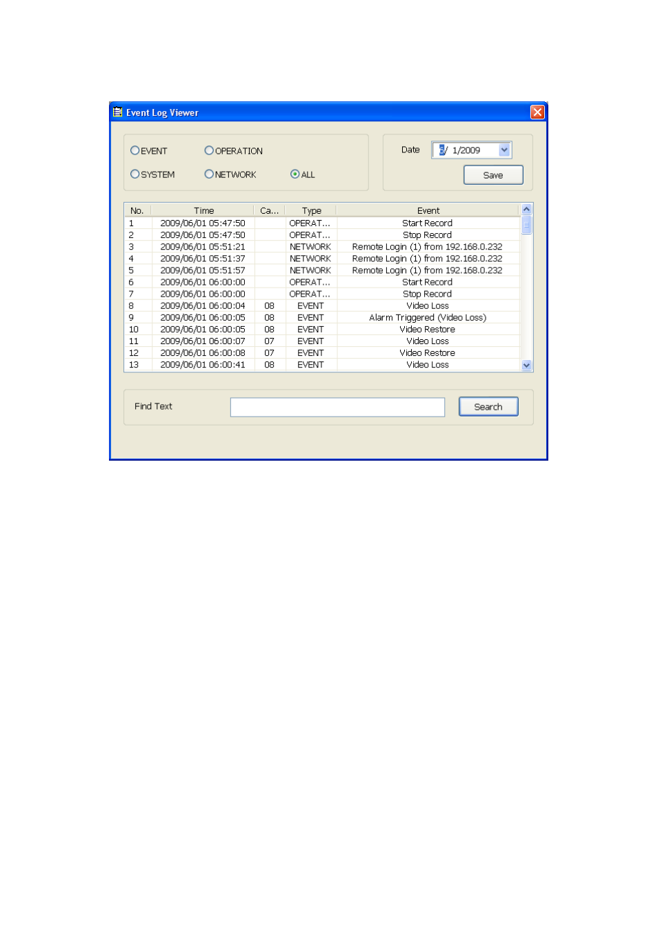 Using event log viewer, Chapter 2.4.3, 3 using event log viewer | AVer MXR6008 User Manual | Page 25 / 149