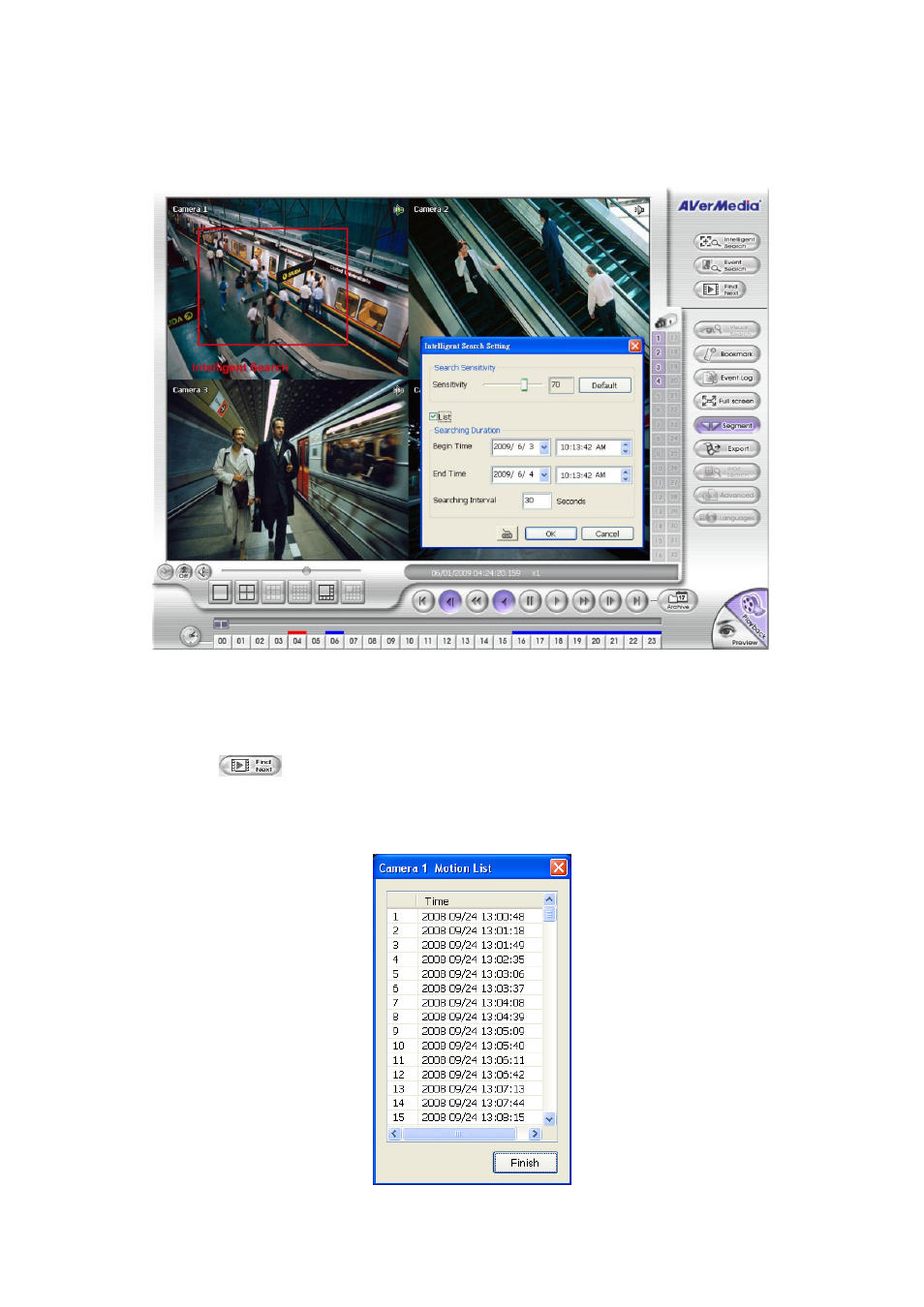 To search using the intelligent search, E also, Chapter 2.6.8 | 8 to search using the intelligent search | AVer MXR6008 User Manual | Page 40 / 149