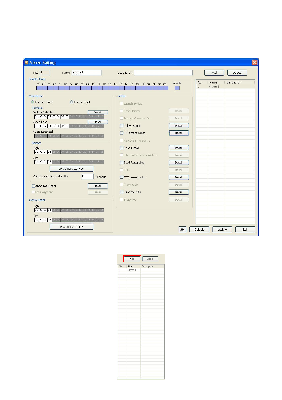 Alarm setting, 11 alarm setting | AVer MXR6008 User Manual | Page 62 / 149