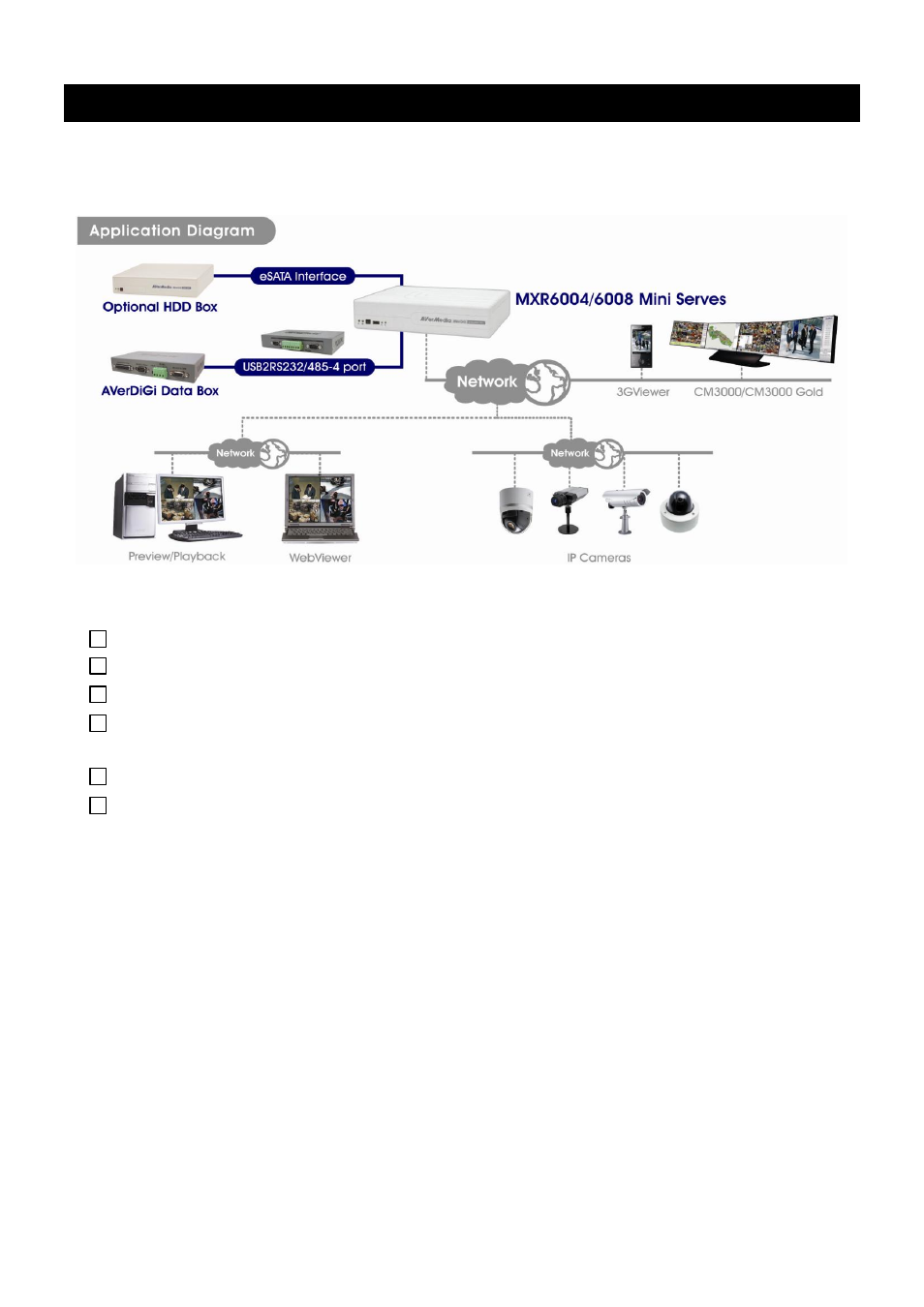 Introduction, Package content, Chapter 1 | Chapter 1 introduction, 1 package content | AVer MXR6008 User Manual | Page 7 / 149