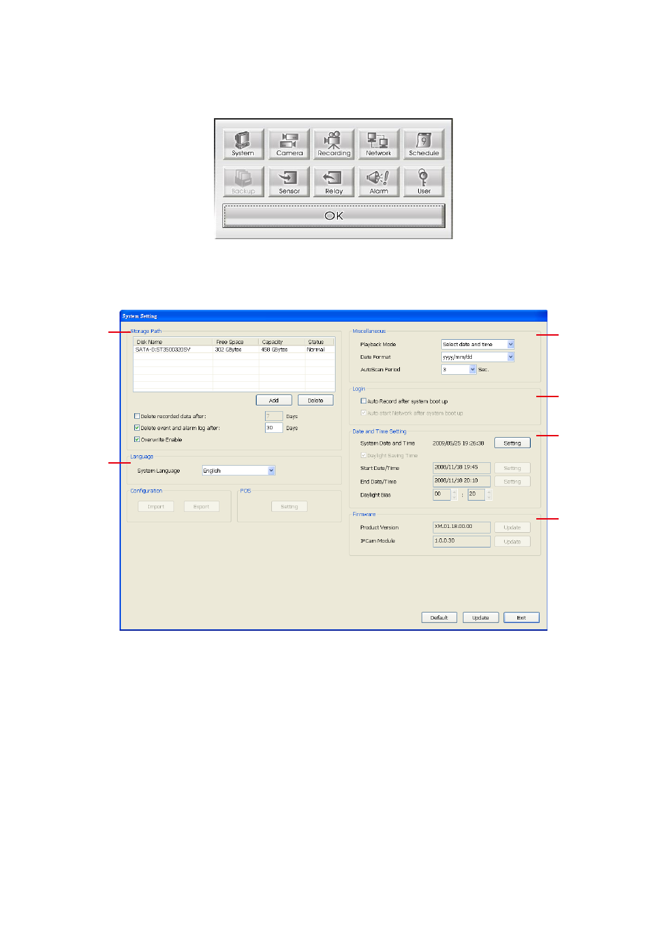 To setup remote system setting, System setting, Chapter 7.1.1 | 1 to setup remote system setting, 1 system setting | AVer MXR6008 User Manual | Page 85 / 149