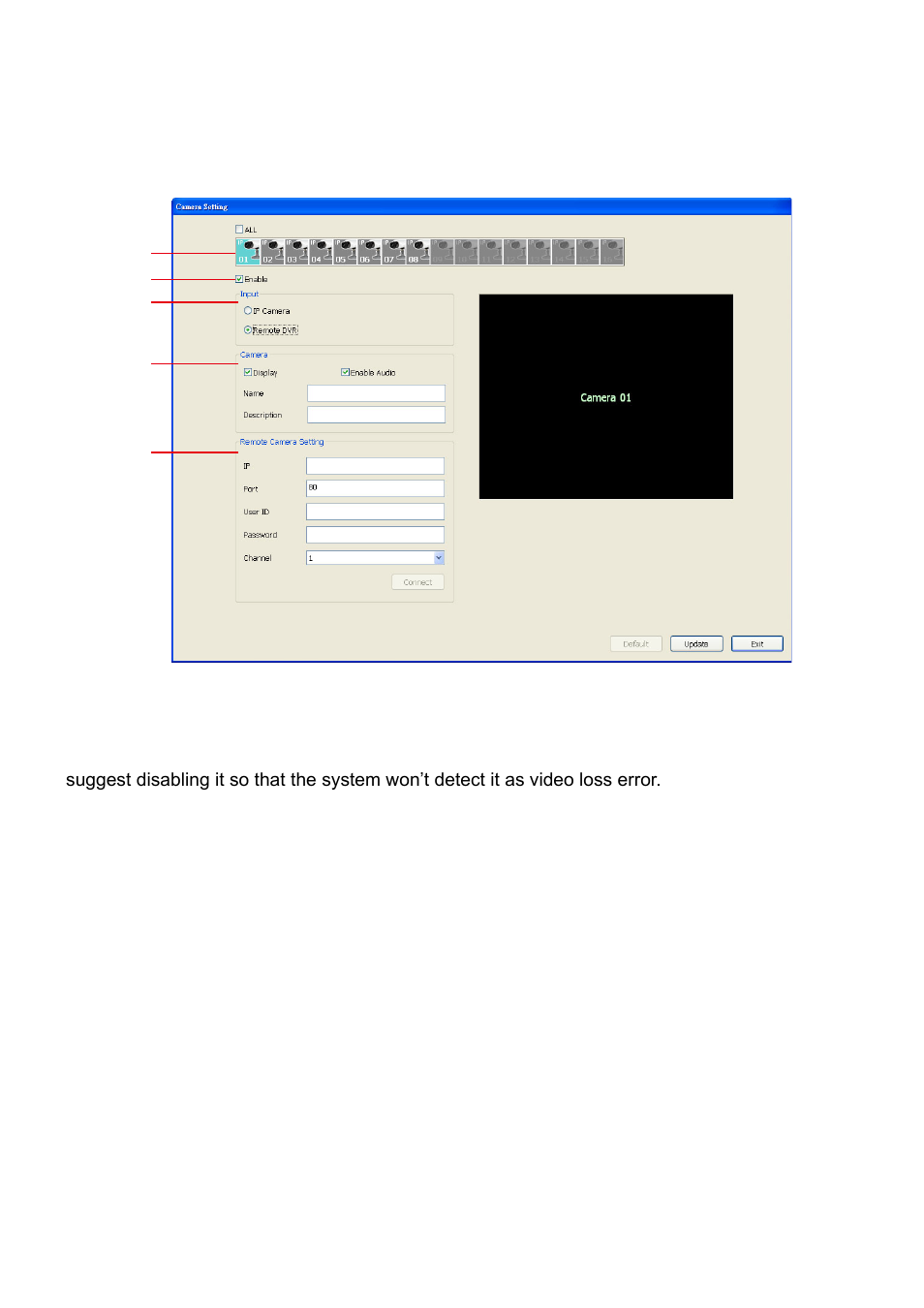 To setup camera from the remote dvr | AVer MXR6008 User Manual | Page 89 / 149