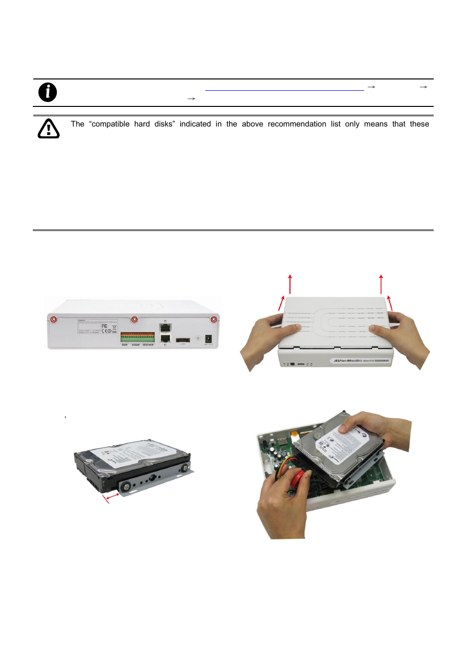 Setting up the dvr unit, Installing the hard disk, 4 setting up the dvr unit | 1 installing the hard disk | AVer MXR6008 User Manual | Page 9 / 149