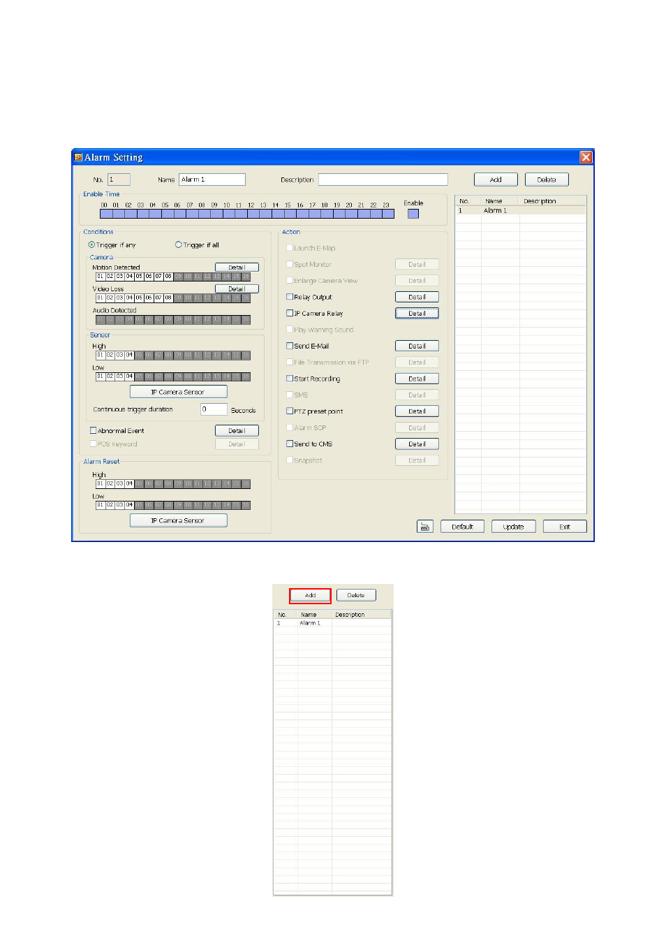 Alarm setting | AVer MXR6008 User Manual | Page 97 / 149