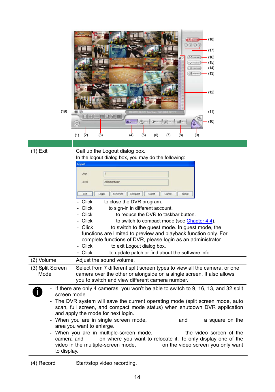 Familiarizing the buttons in preview/advanced mode | AVer NX8000 User Manual | Page 21 / 116