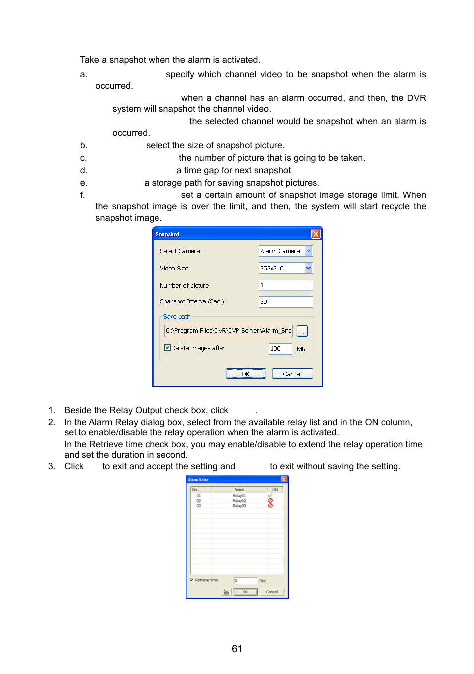 1 to setup alarm relay, To setup alarm relay, Chapter 5.9.1 | Also, Chapter 5.9.2 | AVer NX8000 User Manual | Page 68 / 116