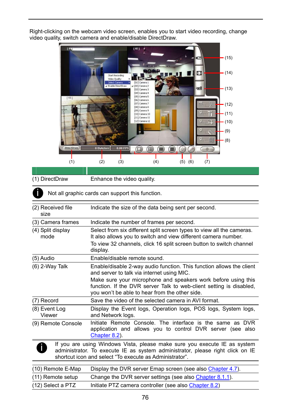 1 familiarizing the dvr webviewer buttons, Familiarizing the dvr webviewer buttons | AVer NX8000 User Manual | Page 83 / 116