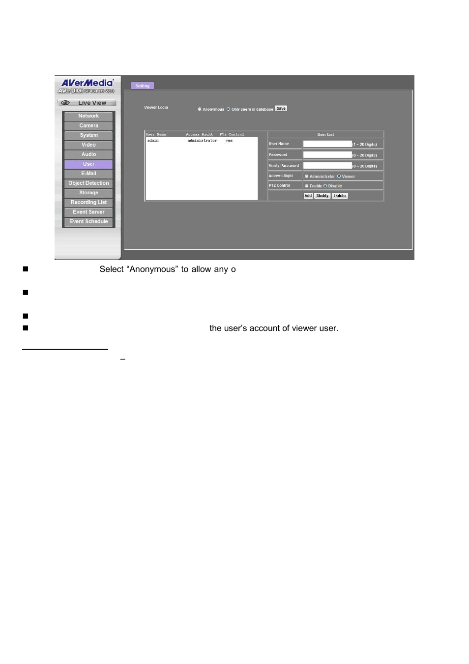 AVer SF0311H-Z10 IP Cam User Manual | Page 50 / 82