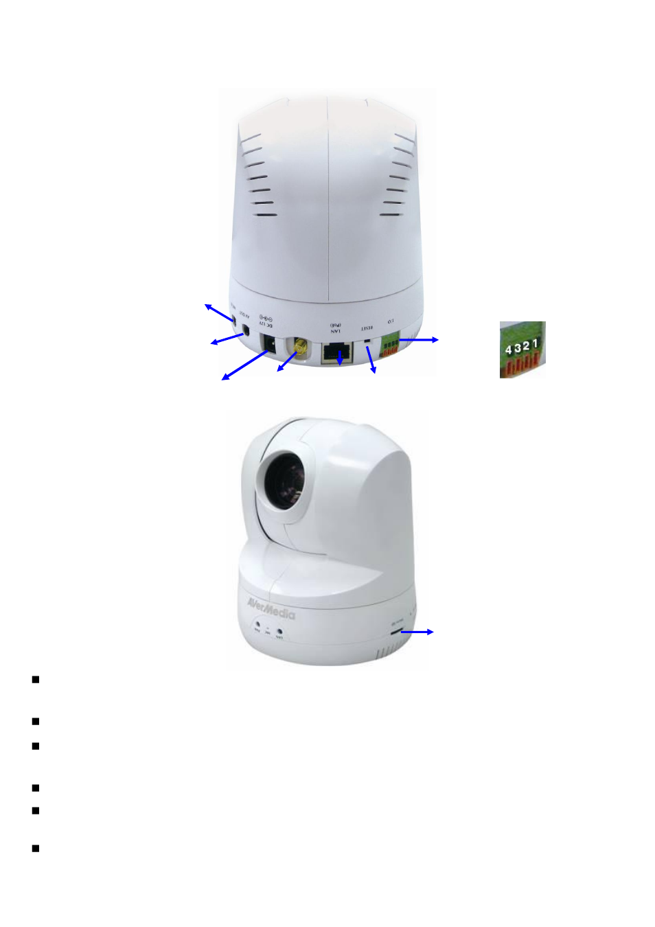 Rear view | AVer SF0311H-Z10 IP Cam User Manual | Page 9 / 82