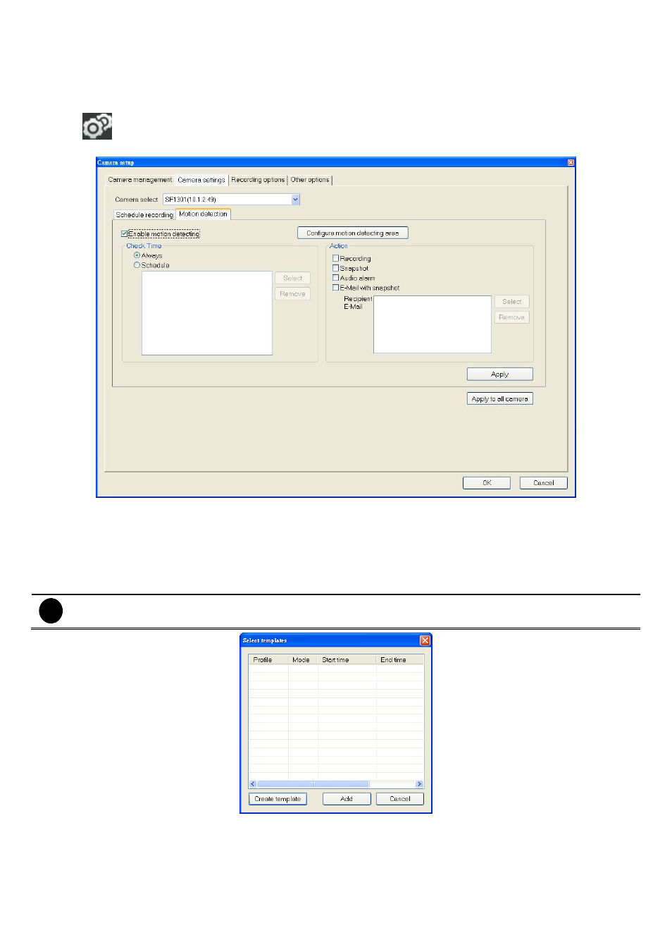 2 setup the motion detection | AVer SF1031W User Manual | Page 60 / 68