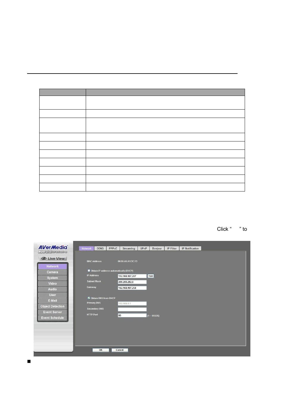 Administrating the device, System setting, Network: configure network settings | Network | AVer SF1311H-D User Manual | Page 24 / 76