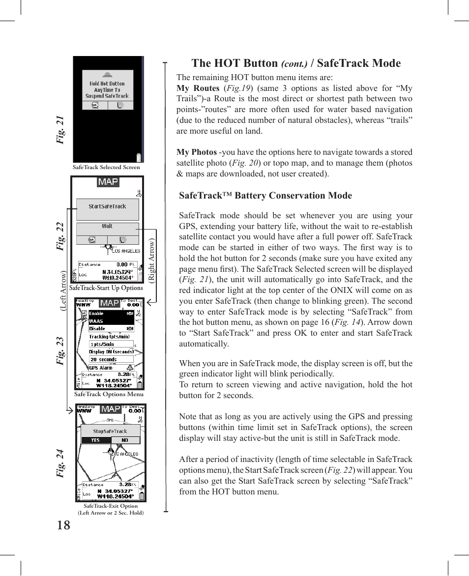 The hot button, Safetrack mode | Bushnell 362000 User Manual | Page 18 / 28