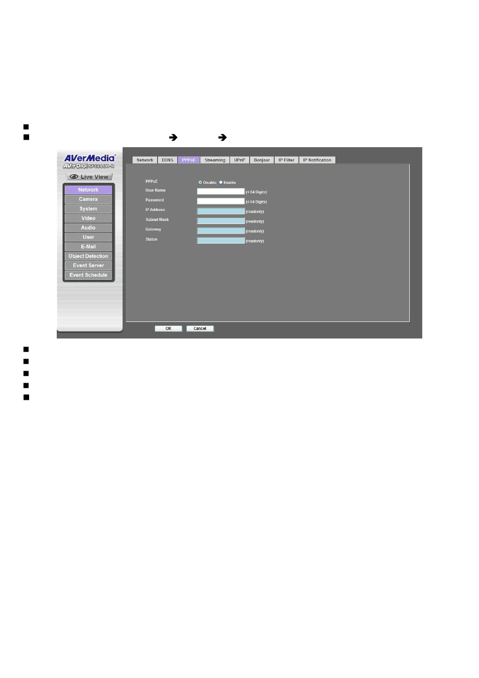 Pppoe | AVer SF1311H-R User Manual | Page 27 / 77