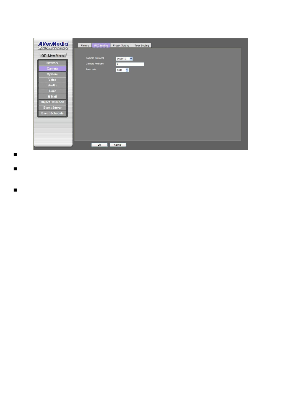 Ptz setting | AVer SF1311H-R User Manual | Page 35 / 77
