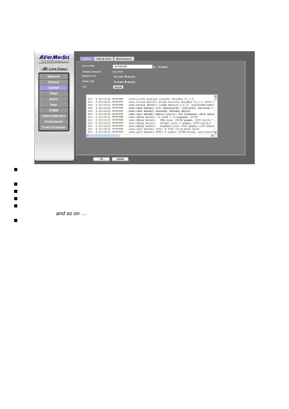 System: configure and maintain system, System | AVer SF1311H-R User Manual | Page 37 / 77