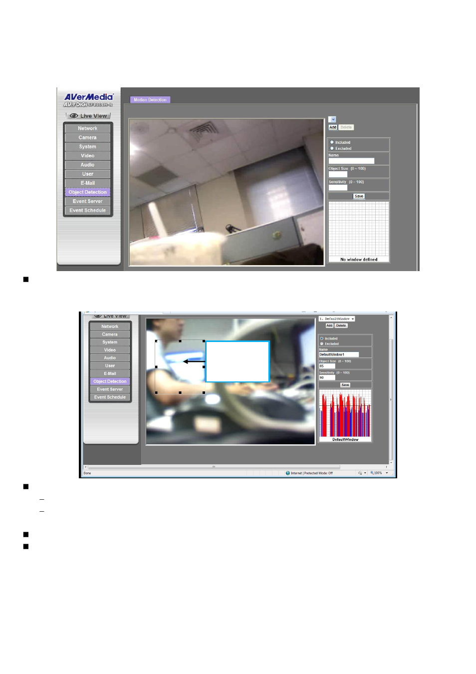 Object detection: setup object detection | AVer SF1311H-R User Manual | Page 46 / 77