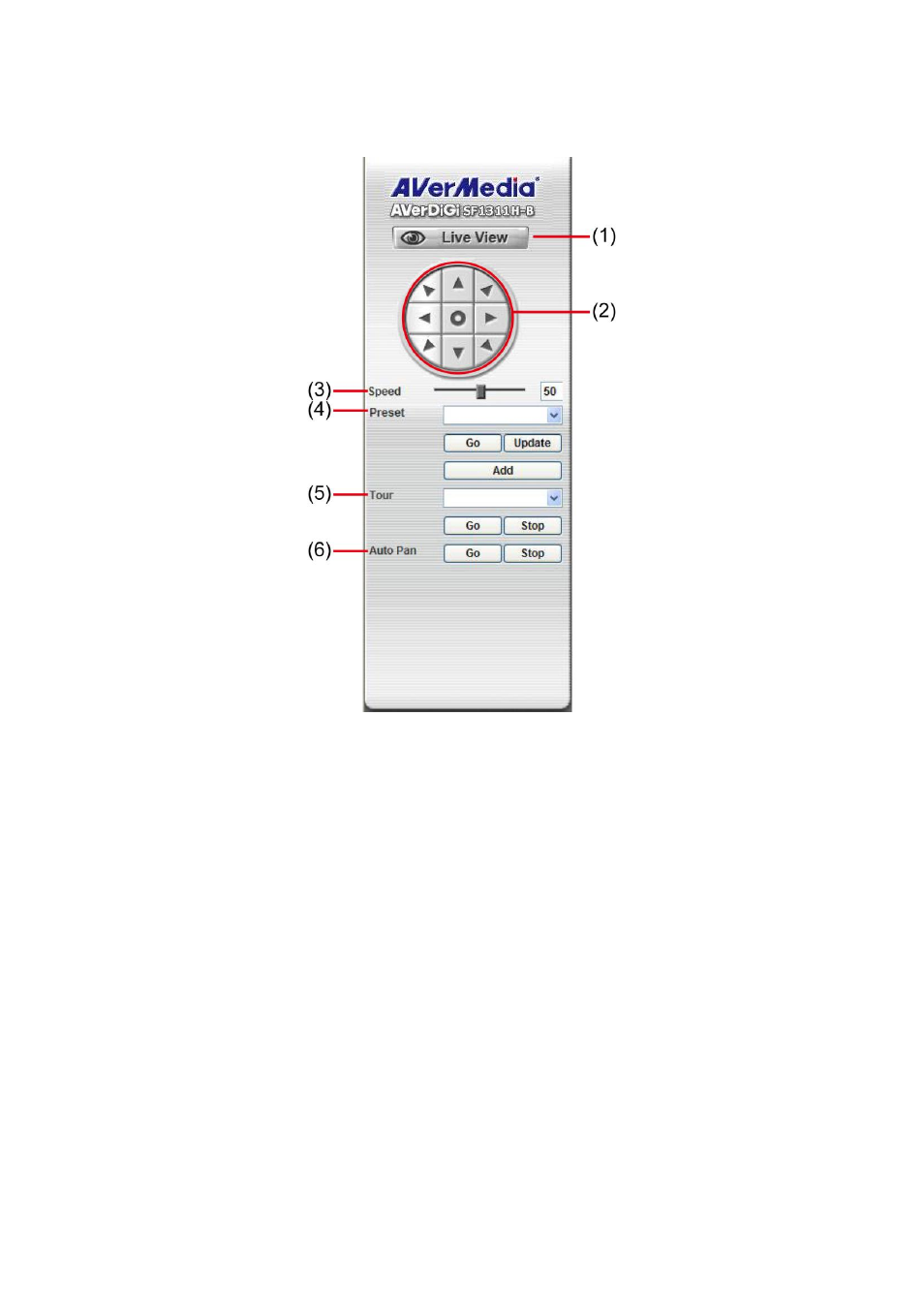 Ptz control full screen status bar, Ptz control, Full screen | Status bar | AVer SF1311H-B User Manual | Page 17 / 75