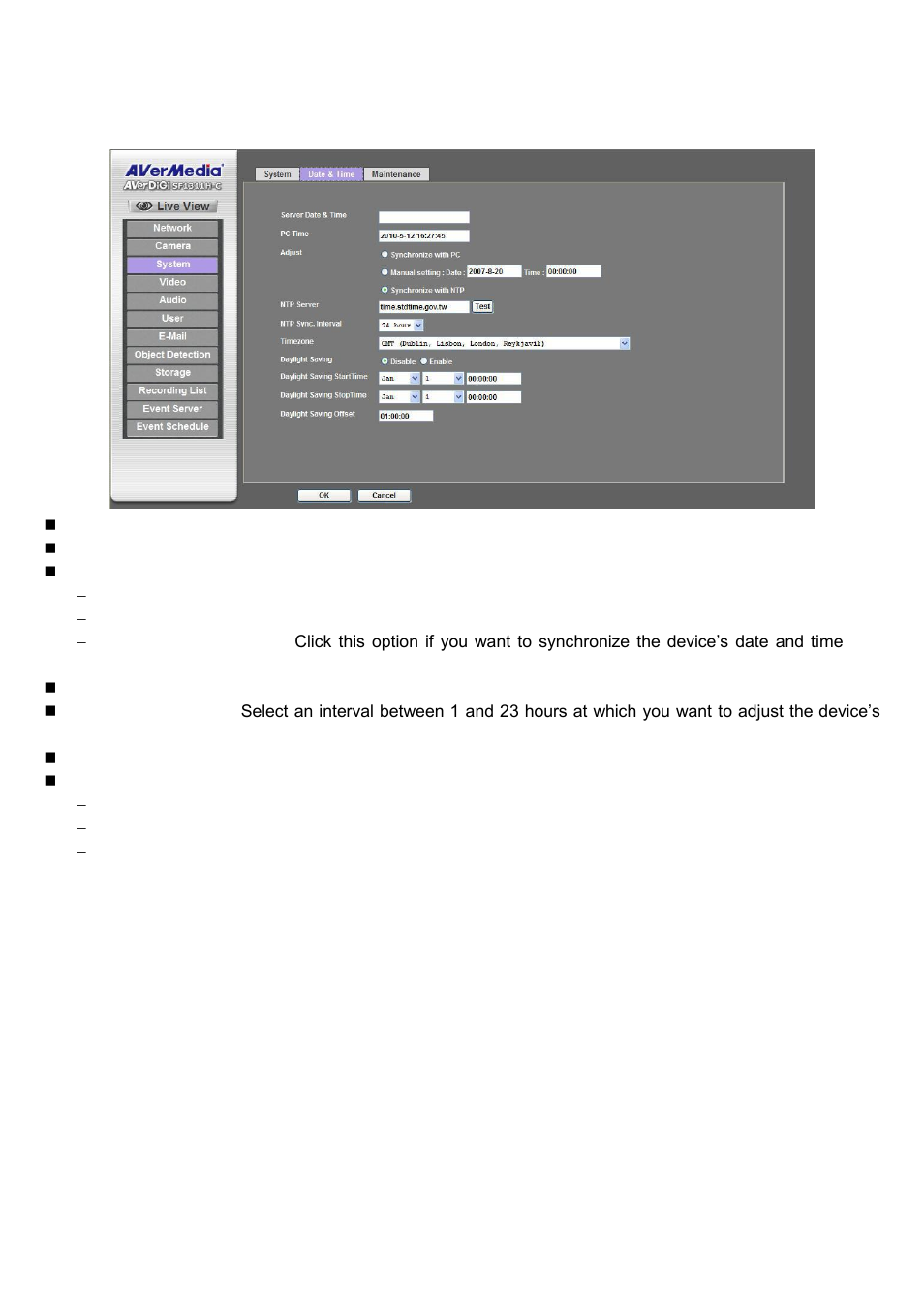 Date & time | AVer SF1311H-C User Manual | Page 38 / 77