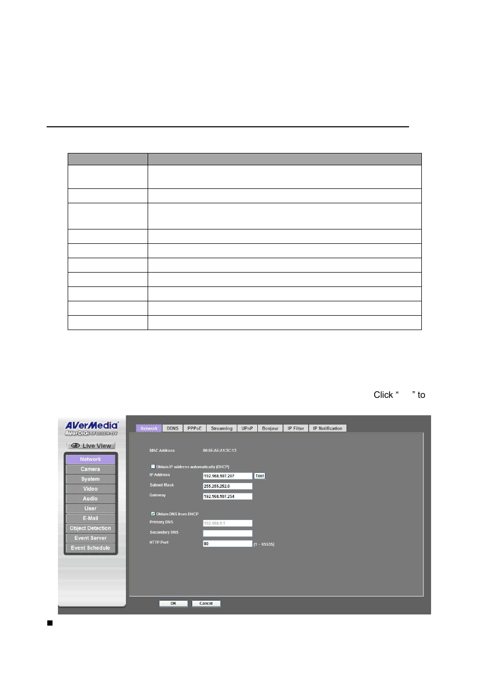 Administrating the device, System setting, Network: configure network settings | Network | AVer SF1311H-DV User Manual | Page 24 / 76