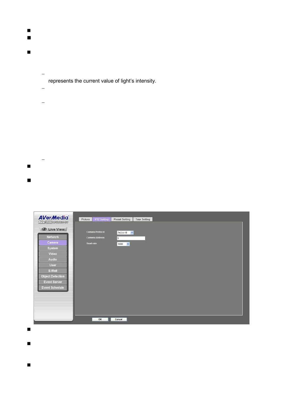 Ptz setting | AVer SF1311H-DV User Manual | Page 34 / 76