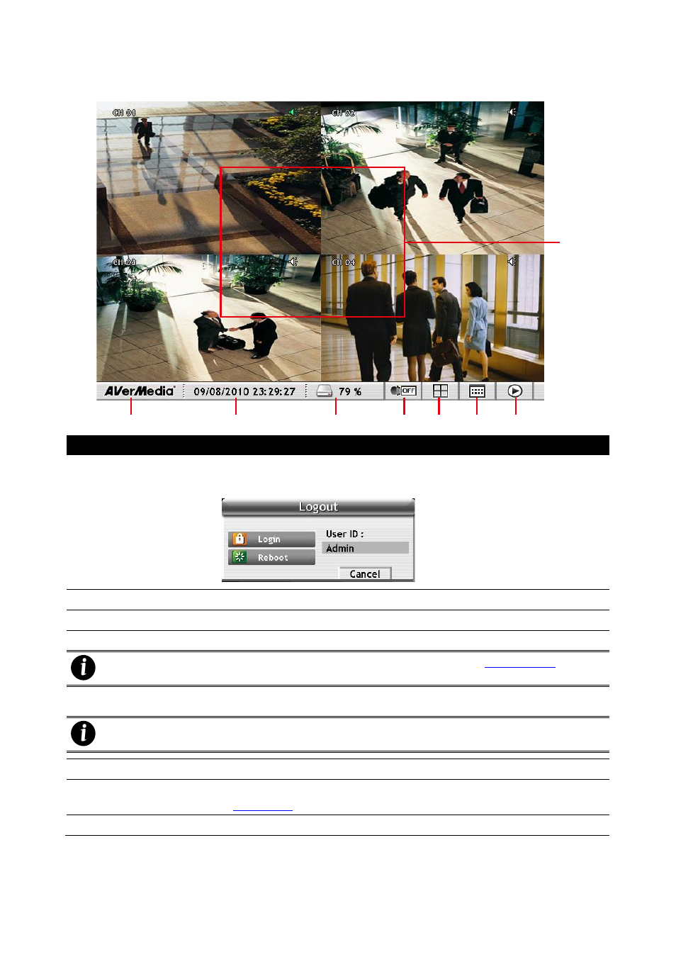 Ole_link1, Ole_link3, Ole_link7 | Ole_link8, Familiarizing the functions in preview mode, 2 familiarizing the functions in preview mode | AVer SEB3104H User Manual | Page 19 / 101