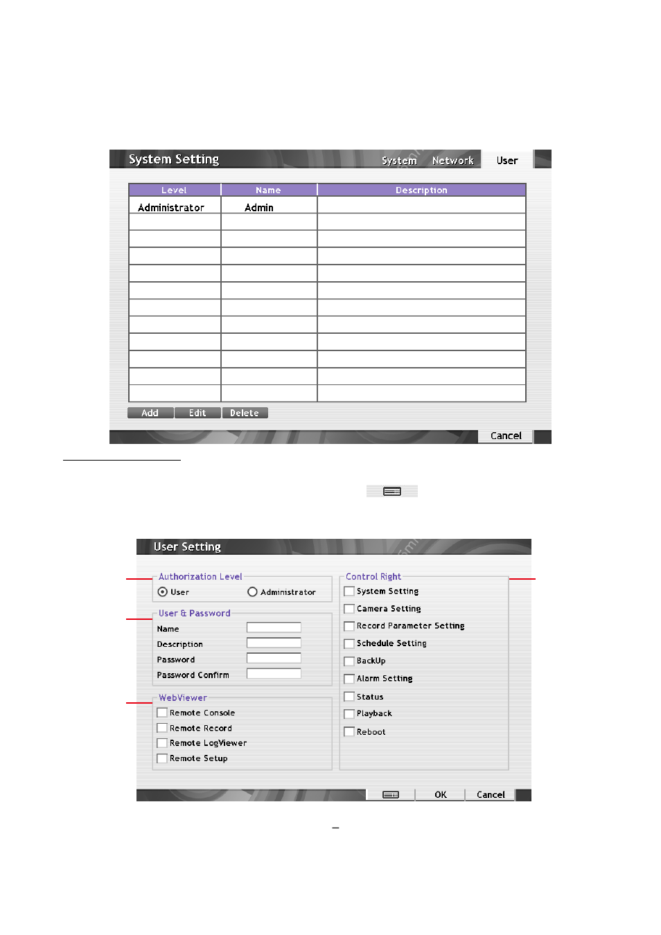 Ole_link5, Ole_link6, User setup | 3 user setup | AVer SEB3104H User Manual | Page 37 / 101