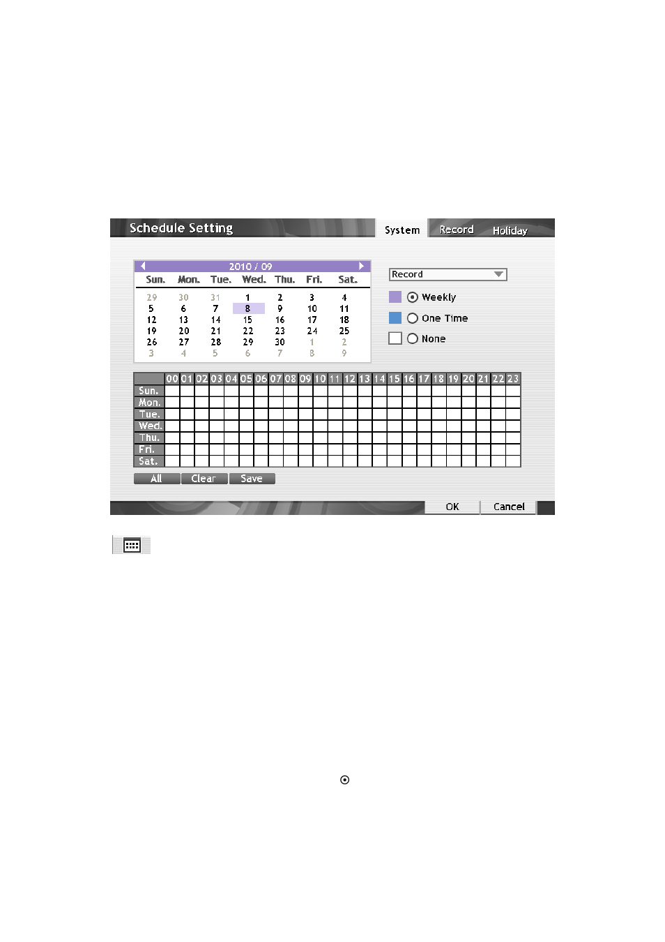 Schedule setting, Setup system schedule, 4 schedule setting | 1 setup system schedule | AVer SEB3104H User Manual | Page 44 / 101