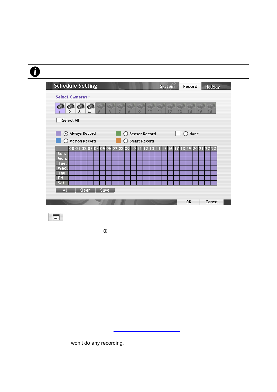 Chapter342, Setup recording schedule, Chapter 3.4.2 | 2 setup recording schedule | AVer SEB3104H User Manual | Page 45 / 101