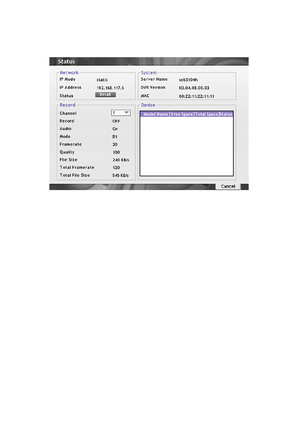 Viewing system status, 7 viewing system status | AVer SEB3104H User Manual | Page 52 / 101