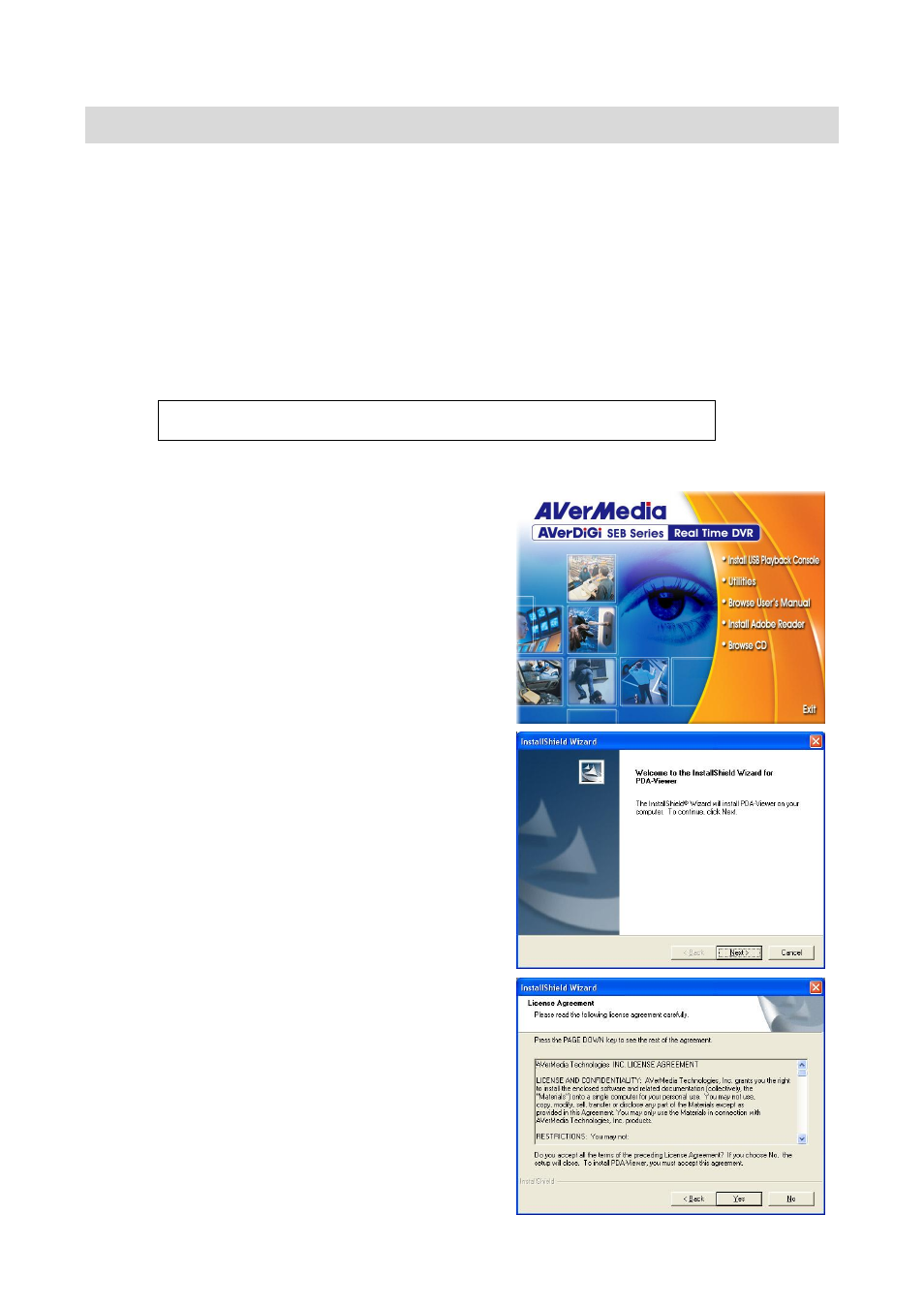 Chapter 7, Using handyviewer and javaviewer, Using pdaviewer to access dvr server | To install pdaviewer thru activesync, Chapter 7 using handyviewer and javaviewer, 1 using pdaviewer to access dvr server, 1 to install pdaviewer thru activesync | AVer SEB3104H User Manual | Page 92 / 101